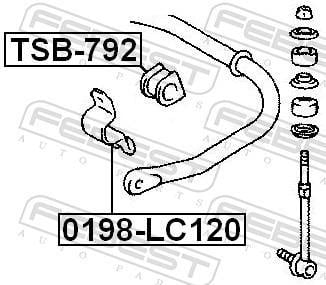 Suspension, stabilisateur FEBEST ref. TSB-792