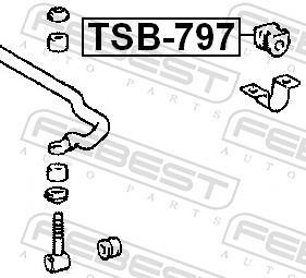 Rolamento de barra estabilizadora FEBEST ref. TSB-797