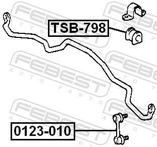 Rolamento de barra estabilizadora FEBEST ref. TSB-798