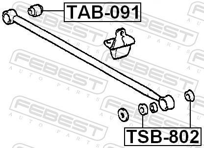 Suspensão, braço oscilante FEBEST ref. TSB-802