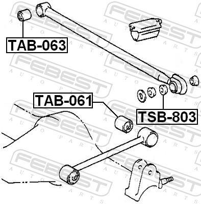 Silent bloc de suspension FEBEST ref. TSB-803