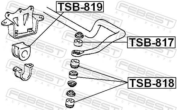 Suspensão, suporte do eixo FEBEST ref. TSB-818