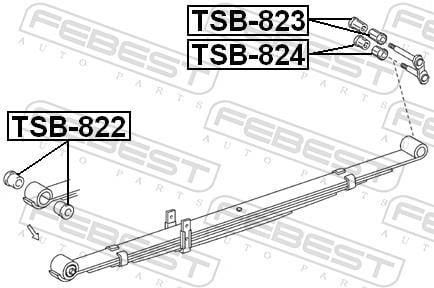 Coussinet de palier, ressort à lames FEBEST ref. TSB-824