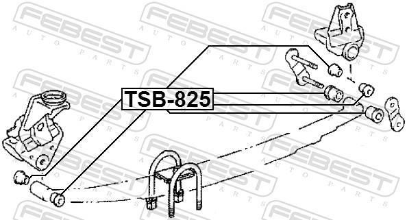 Braçadeira, mola de lâminas FEBEST ref. TSB-825