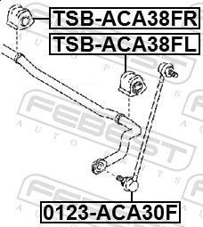 Rolamento de barra estabilizadora FEBEST ref. TSB-ACA38FL