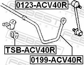 Rolamento de barra estabilizadora FEBEST ref. TSB-ACV40R