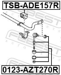 Rolamento de barra estabilizadora FEBEST ref. TSB-ADE157R