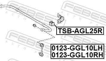 Suspension, stabilisateur FEBEST ref. TSB-AGL25R