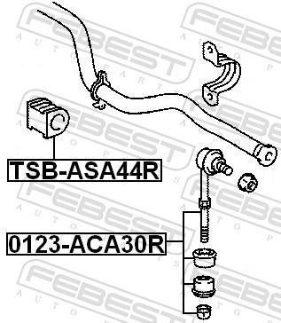 Suspension, stabilisateur FEBEST ref. TSB-ASA44R