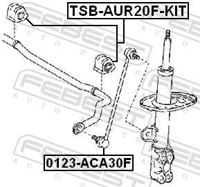 Rolamento de barra estabilizadora FEBEST ref. TSB-AUR20F-KIT