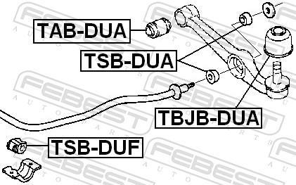 Suspension, stabilisateur FEBEST ref. TSB-DUF