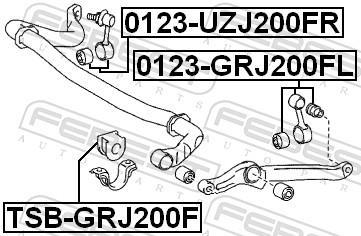 Rolamento de barra estabilizadora FEBEST ref. TSB-GRJ200F