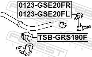 Rolamento de barra estabilizadora FEBEST ref. TSB-GRS190F