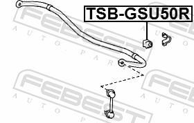 Suspension, stabilisateur FEBEST ref. TSB-GSU50R