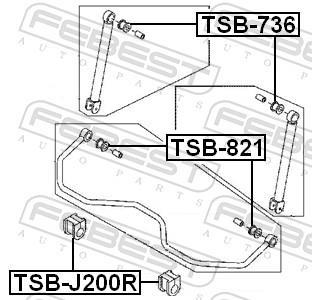 Rolamento de barra estabilizadora FEBEST ref. TSB-J200R