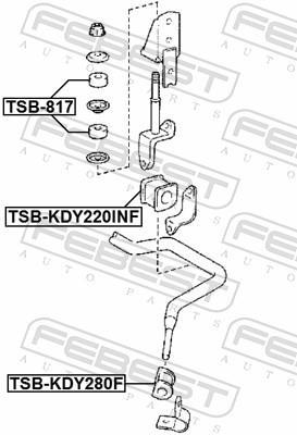 Rolamento de barra estabilizadora FEBEST ref. TSB-KDY220INF
