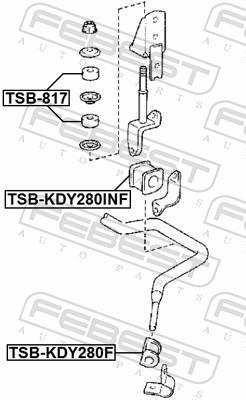 Rolamento de barra estabilizadora FEBEST ref. TSB-KDY280F