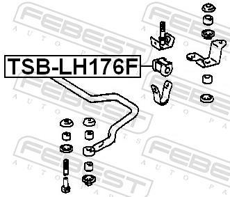 Rolamento de barra estabilizadora FEBEST ref. TSB-LH176F