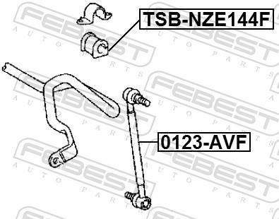 Soporte, estabilizador FEBEST ref. TSB-NZE144F