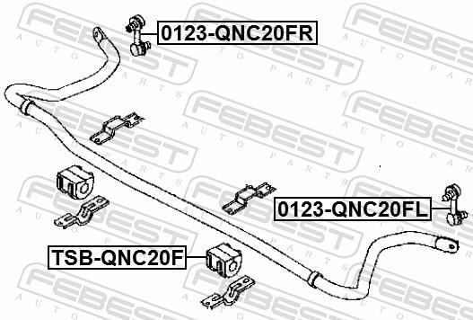 Rolamento de barra estabilizadora FEBEST ref. TSB-QNC20F