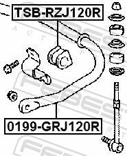 Suspension, stabilisateur FEBEST TSB-RZJ120R