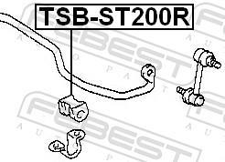 Rolamento de barra estabilizadora FEBEST ref. TSB-ST200R