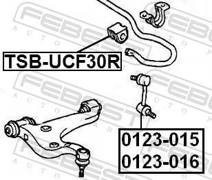 Rolamento de barra estabilizadora FEBEST ref. TSB-UCF30R