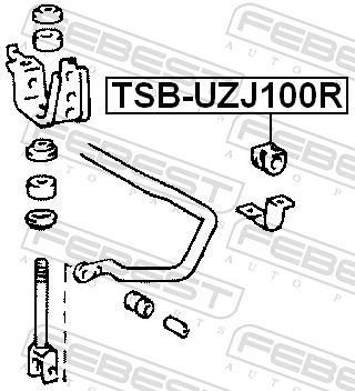 Suspension, stabilisateur FEBEST ref. TSB-UZJ100R