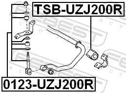 Suspension, stabilisateur FEBEST ref. TSB-UZJ200R