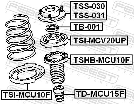 Fuelle de amortiguador FEBEST ref. TSHB-MCU10F