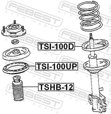 Patin de ressort (Support ressort) FEBEST ref. TSI-100UP