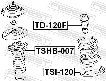Patin de ressort (Support ressort) FEBEST ref. TSI-120