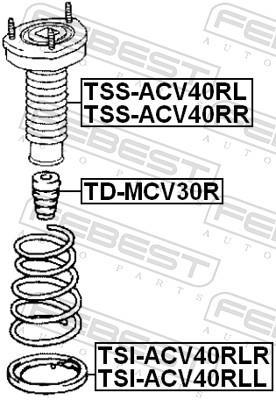 Suporte da mola FEBEST ref. TSI-ACV40RLR