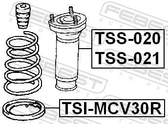 Patin de ressort (Support ressort) FEBEST ref. TSI-MCV30R