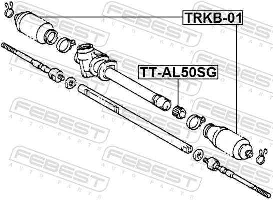 Suspension, crémaillère de direction FEBEST ref. TT-AL50SG