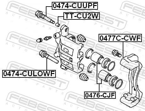 Kit de réparation d'étrier de frein FEBEST ref. TT-CU2W
