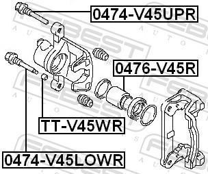 Kit de réparation d'étrier de frein FEBEST ref. TT-V45WR