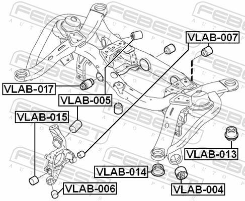 Suspension, corps de l'essieu FEBEST ref. VLAB-014