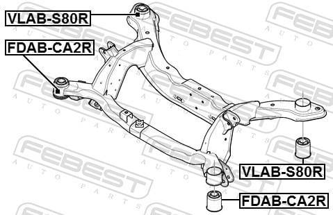 Suspension, corps de l'essieu FEBEST ref. VLAB-S80R