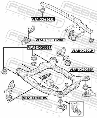 Suspension, corps de l'essieu FEBEST ref. VLAB-XC90RH