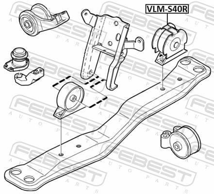 Support moteur (Silent bloc moteur) FEBEST VLM-S40R