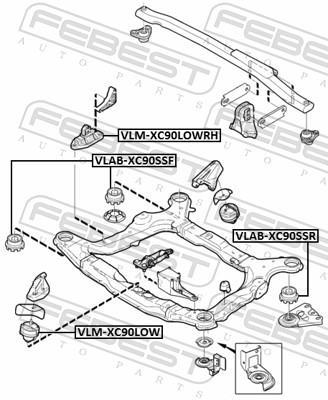 Support moteur (Silent bloc moteur) FEBEST ref. VLM-XC90LOWRH