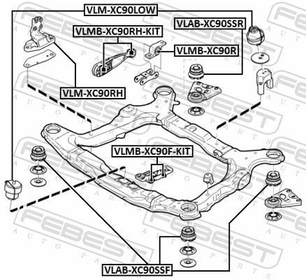 Support moteur (Silent bloc moteur) FEBEST ref. VLMB-XC90R