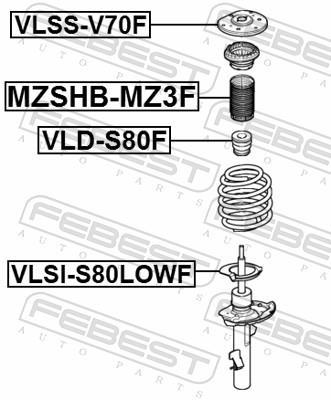 Suporte da mola FEBEST ref. VLSI-S80LOWF