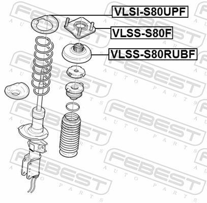 Patin de ressort (Support ressort) FEBEST ref. VLSI-S80UPF