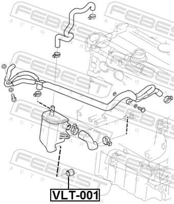 Tuyau, ventilation de carter-moteur (Tuyau de vapeur d'huile moteur) FEBEST VLT-001