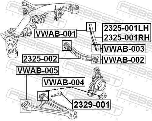 Silentblock de Suspensión FEBEST ref. VWAB-002