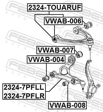 Suspensão, braço oscilante FEBEST ref. VWAB-006