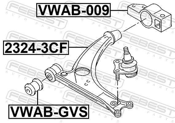 Suspensão, braço oscilante FEBEST ref. VWAB-009