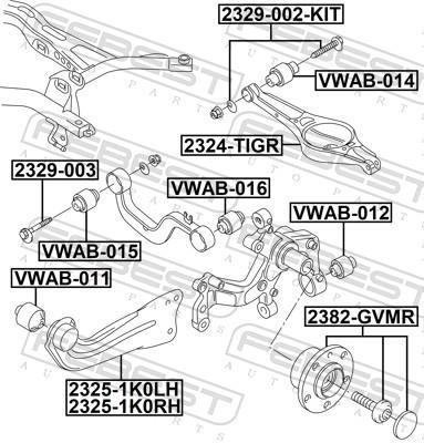 Silent bloc de suspension FEBEST VWAB-011
